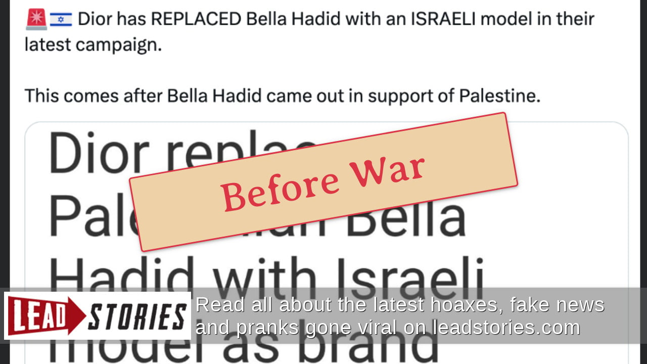 Fact Check: Dior Did NOT Replace Bella Hadid With Israeli Model Due To