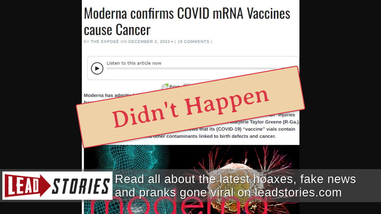 Fact Check Moderna Did NOT Confirm That Its MRNA COVID 19 Vaccines   Caption 3488864 