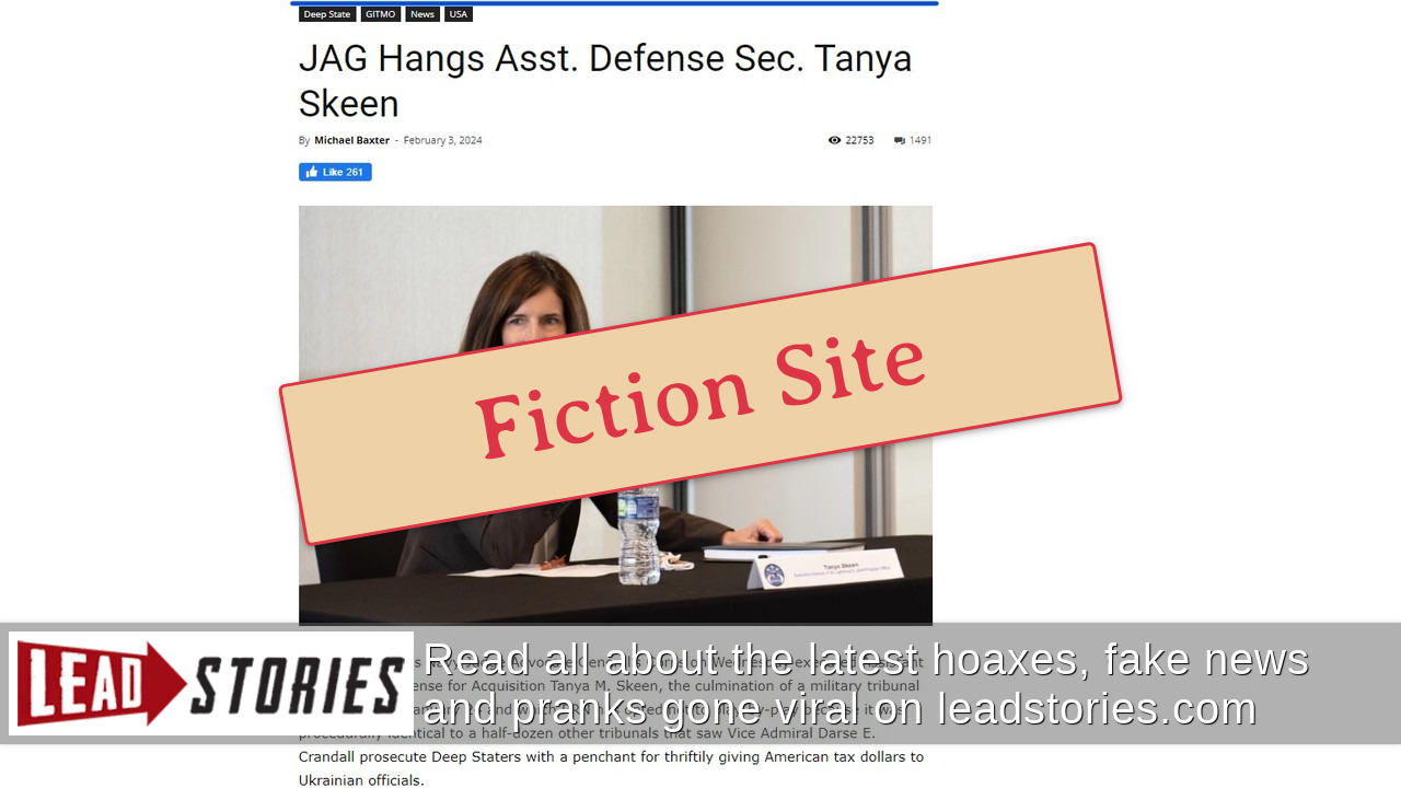 Fact Check: US Navy JAG Did NOT Hang Assistant Defense Secretary Tanya ...