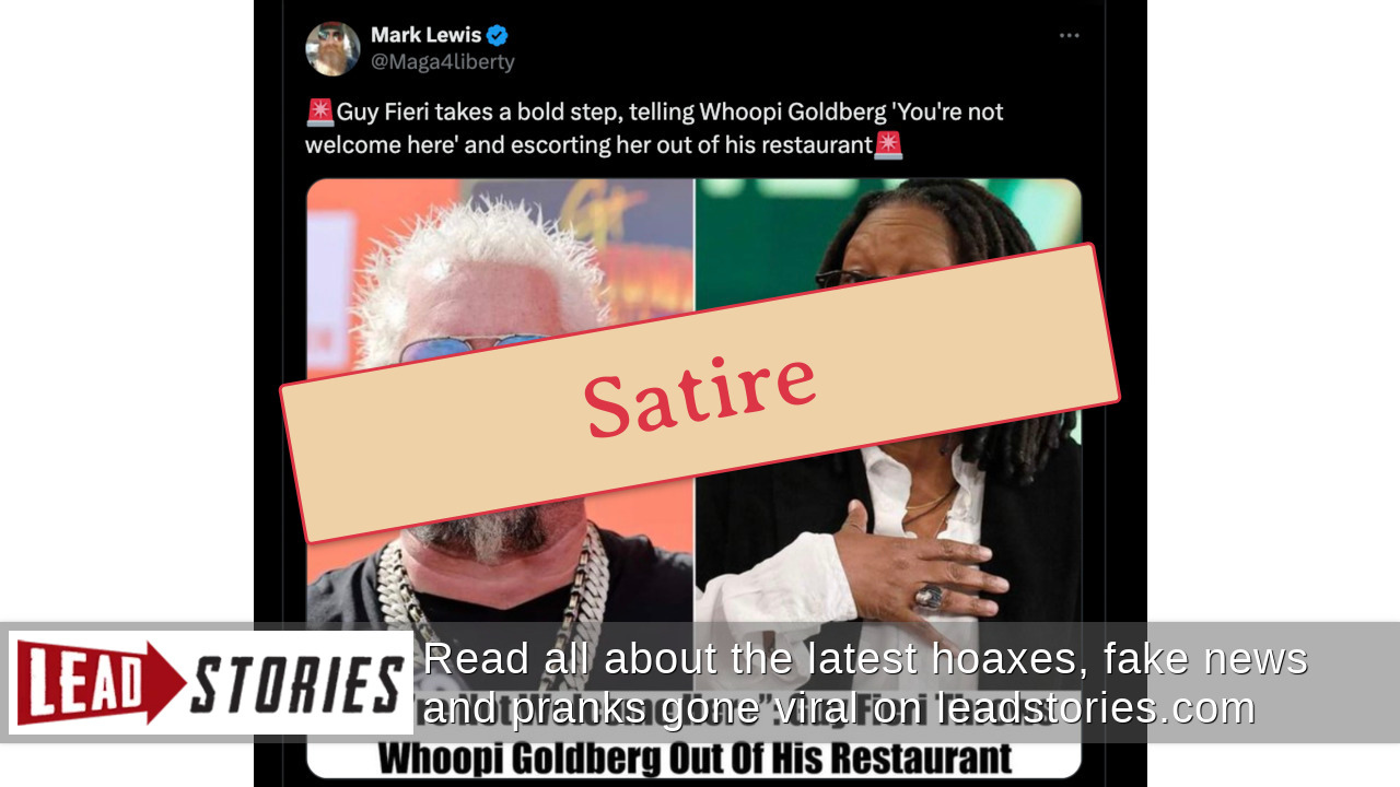 Fact Check Guy Fieri Did NOT Ban Whoopi Goldberg From 'His Restaurant