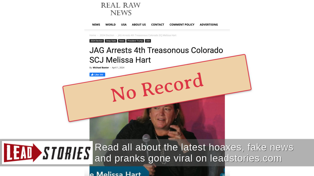 Fact Check: JAG Did NOT Arrest Colorado Supreme Court Justice Melissa ...