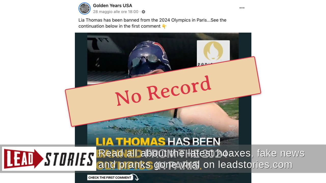 Fact Check Lia Thomas Has NOT Been Exclusively Banned From 2025