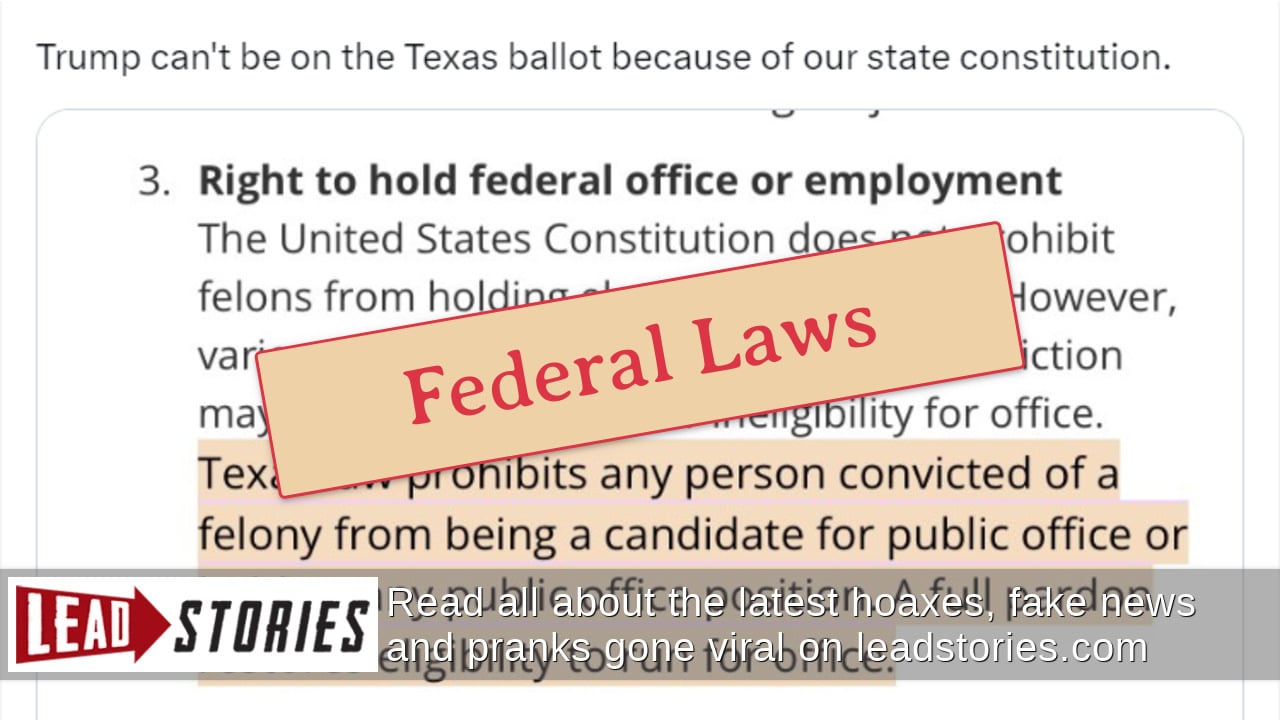 Fact Check Texas Constitution Does NOT Bar Trump From Presidential