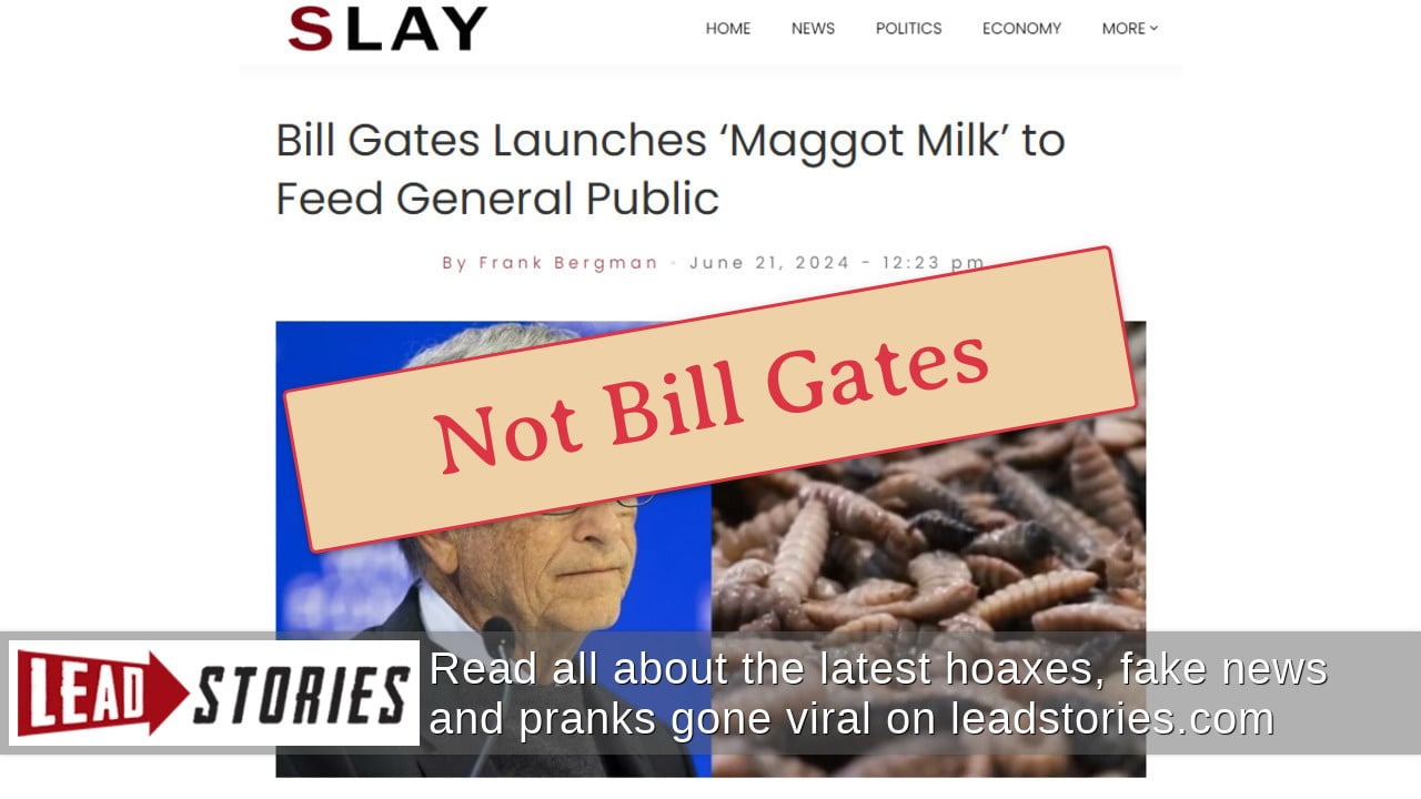 Fact Check: Bill Gates Did NOT Launch Insect 'Milk' Product Called EntoMilk -- Created By South African Startup | Lead Stories