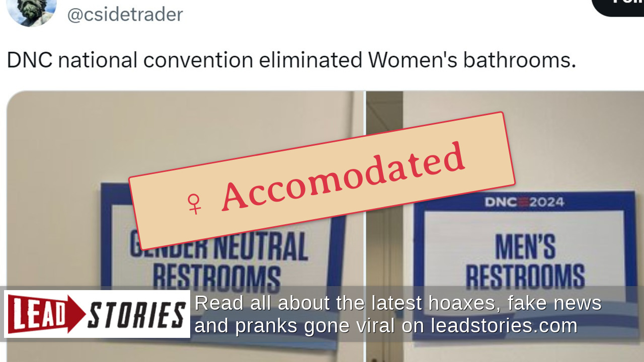 Fact Check: DNC Did NOT Eliminate Women's Bathrooms, Turn Them Into ...