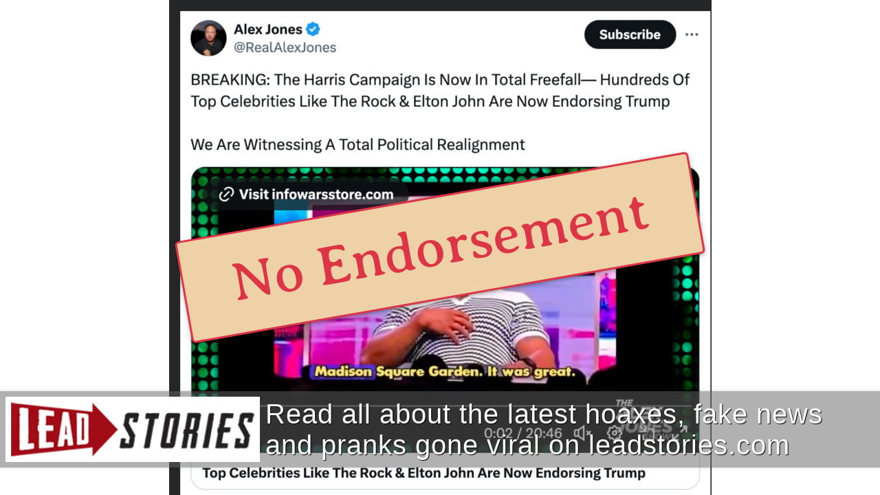 Fact Check: 'The Rock' And Elton John Had NOT Endorsed Donald Trump In ...
