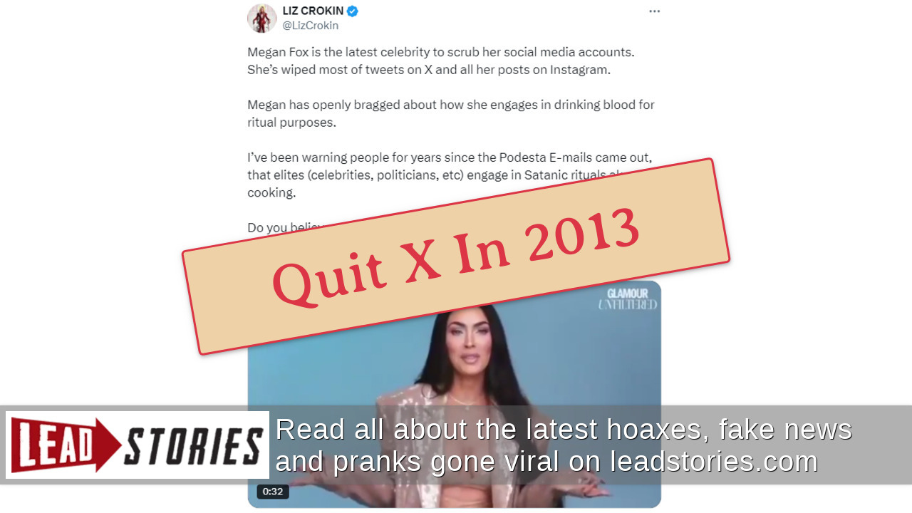 Fact Check: Megan Fox Did NOT Delete Her X And Instagram Posts In ...