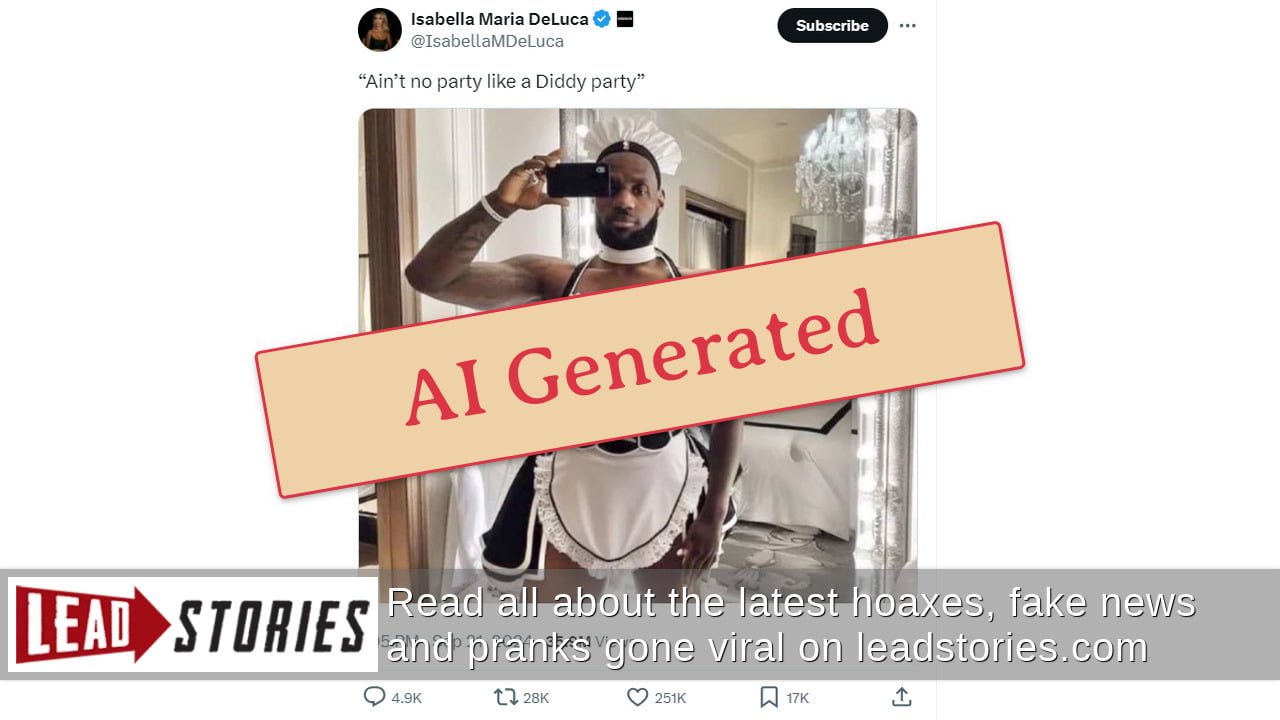 Fact Check: LeBron James Selfie In Maid Costume Is NOT Real, NOT From ...