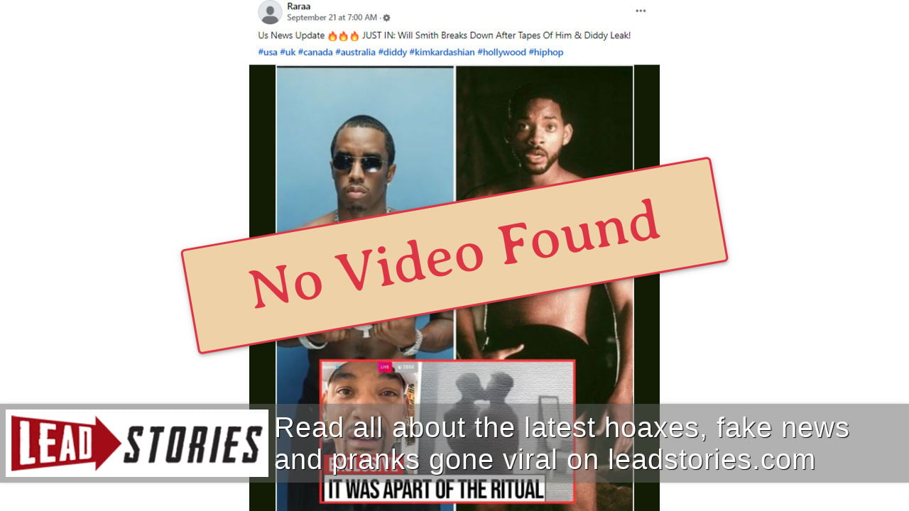 Fact Check: NO Evidence A 'Diddy' And Will Smith Sex Tape Was Leaked Lead Stories