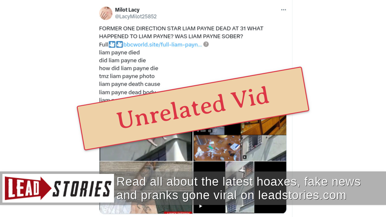 Fact Check Video Does NOT Show Liam Payne Falling From Balcony In