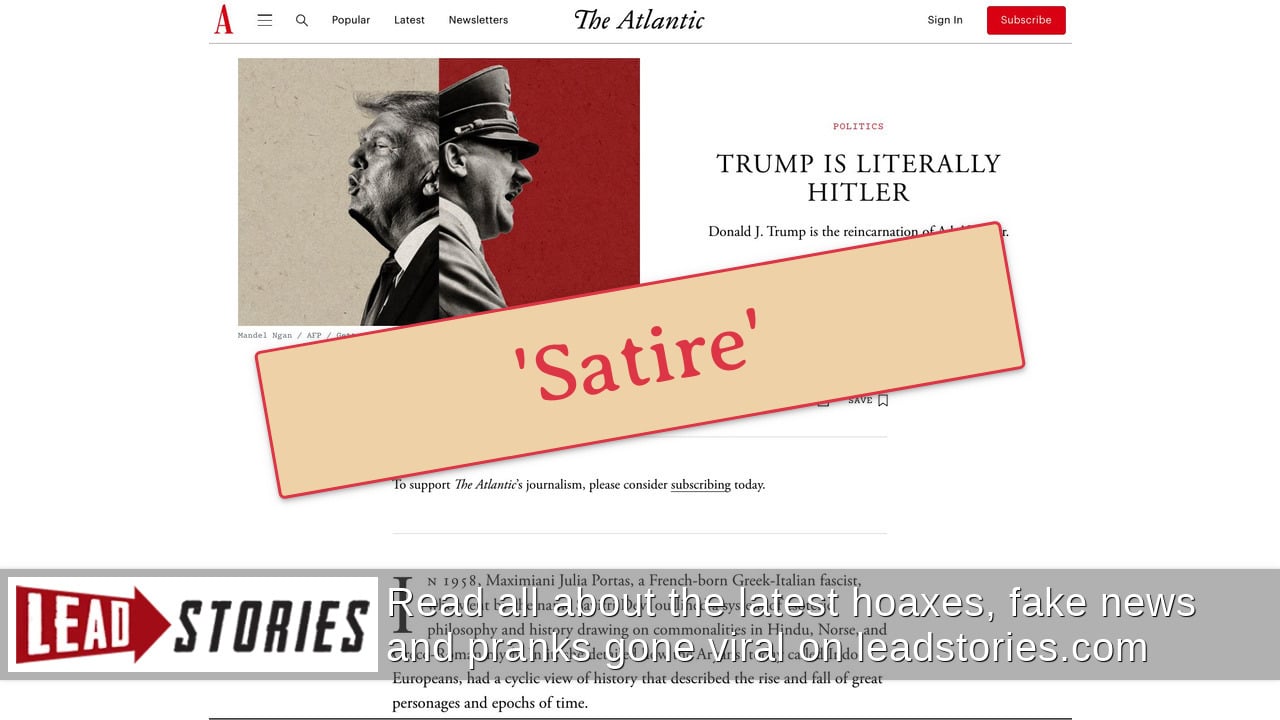Fact Check The Atlantic Did Not Publish Article Titled Trump Is 