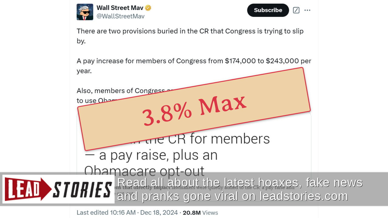 Fact Check 2024 Continuing Resolution Did NOT Include 40 Pay Raise