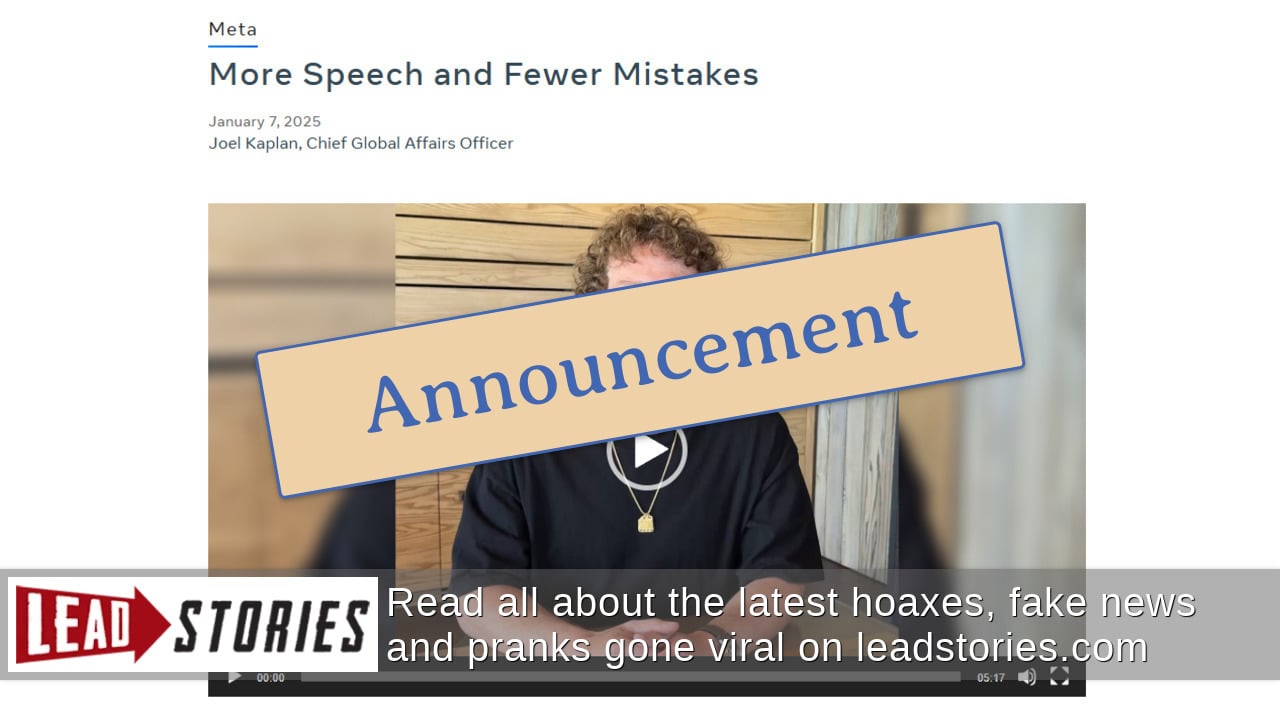 Meta Ends ThirdParty FactChecking Partnership in the U.S. Lead Stories