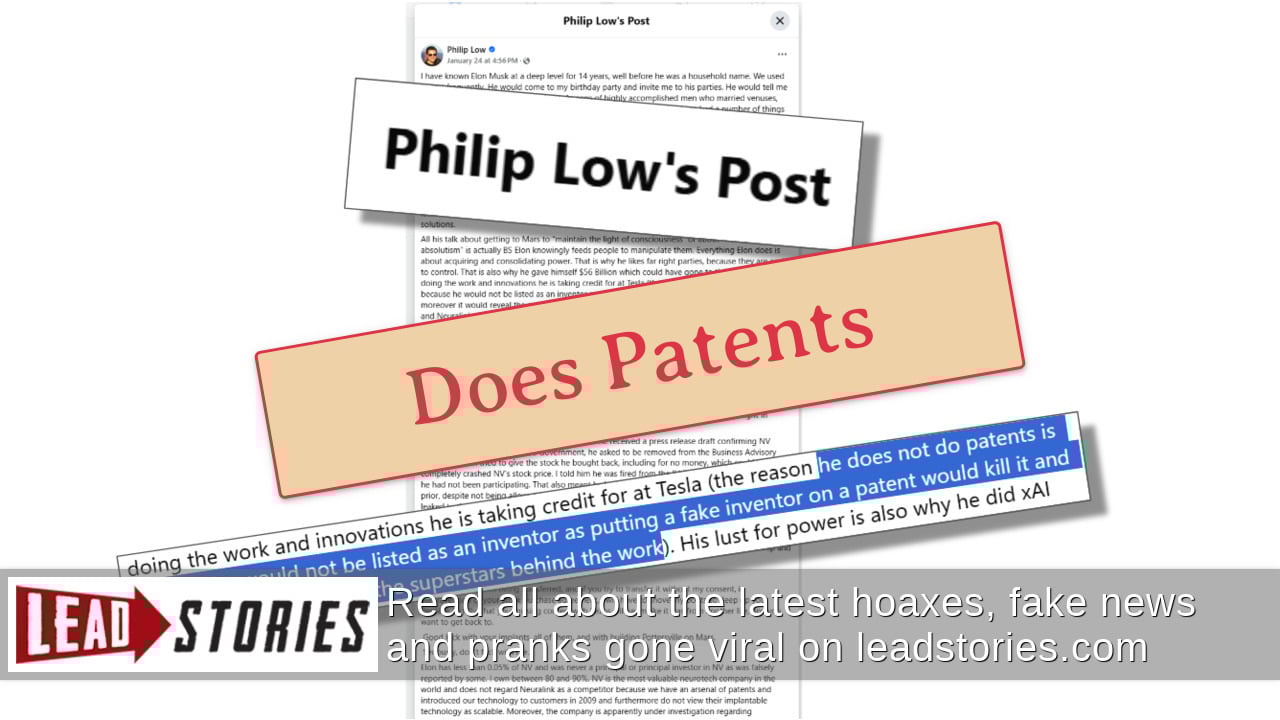 Fact Check: Elon Musk's Name IS Listed On Patents Along With Other