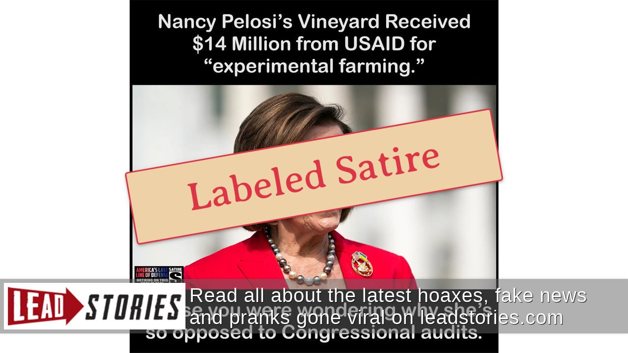 Fact Check: Story About Nancy Pelosi's Vineyard Receiving Millions In
