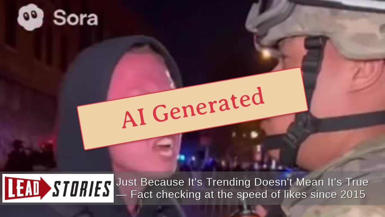 Fact Check: Video Showing "Sergeant Pepper" Spraying A Shouting Protester In The Face Is NOT Real -- Made With AI Video App | Lead Stories