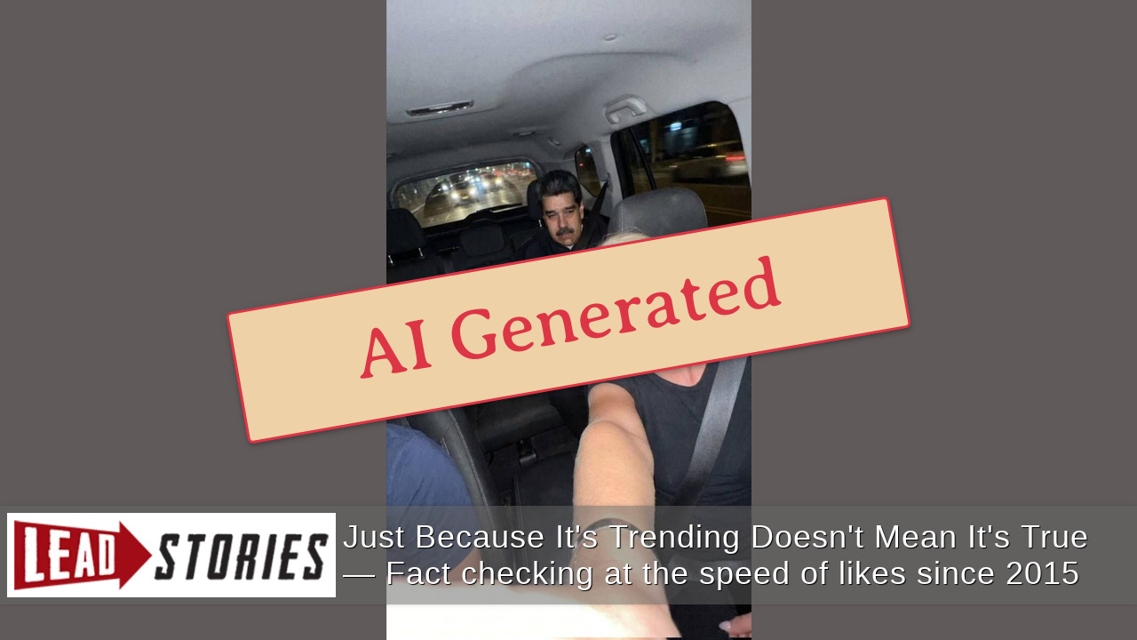 Fact Check: Blonde's Selfie Is AI-Generated Image NOT A Real Photo With Nicolás Maduro Handcuffed In Back Seat Of Car