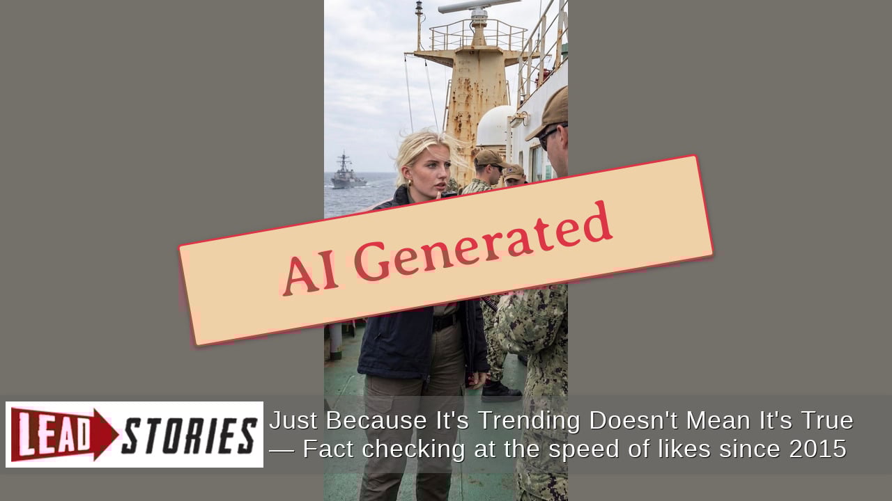 Fact Check: Blonde Elsa Thora's Picture Is AI-Generated Image NOT A Real Photo Aboard A Ship During A Military Operation