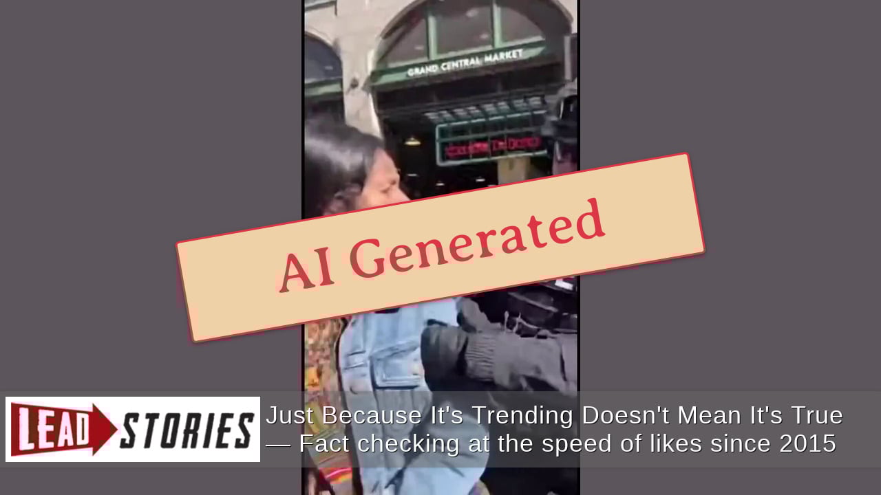 Fact Check: Fake Video Of Cherokee Woman Fighting Off ICE Agent At The Grand Central Market Is AI-Generated Ragebait | Lead Stories