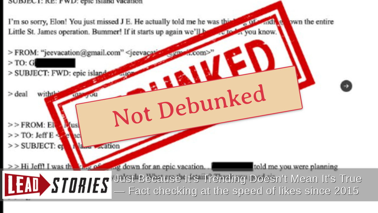 Factcheck Rejected Fact Check: Elon Musk's Emails With Jeffrey Epstein Do Not Show He ...