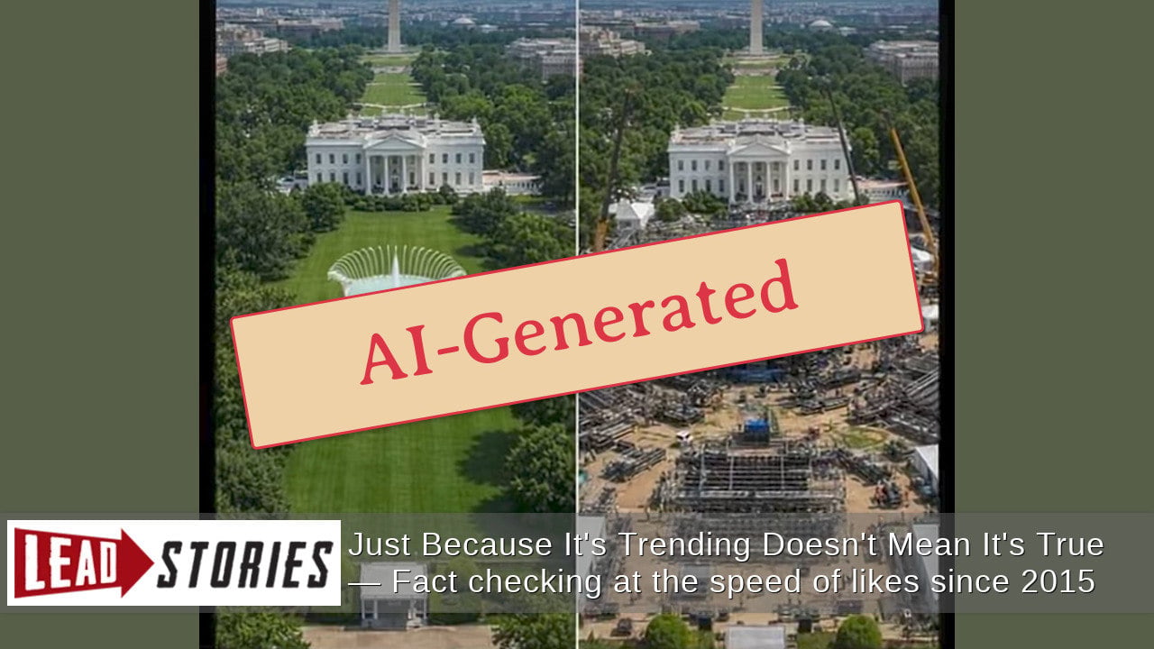 FAKE Photo Shows White House South Lawn Torn Up By UFC Fight Ring Construction In Early June 2026