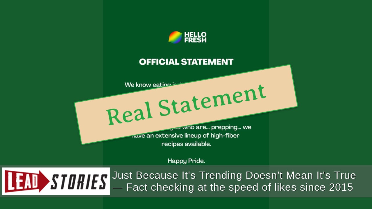 HelloFresh DID Post Official, 'Happy Pride' Statement About High-Fiber Food For 'Prepping'