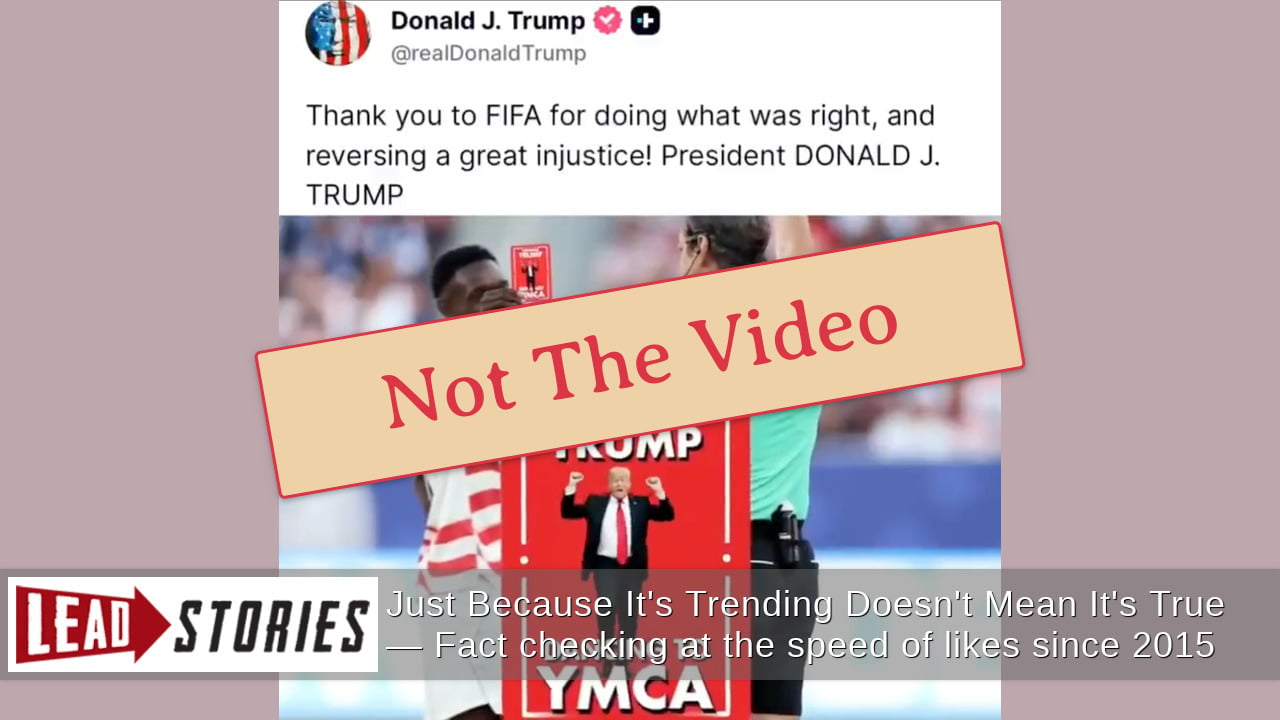 Trump Did NOT Post A Fake Video Of Folarin Balogun Showing 'Trump Card' After His Red Card In World Cup Game