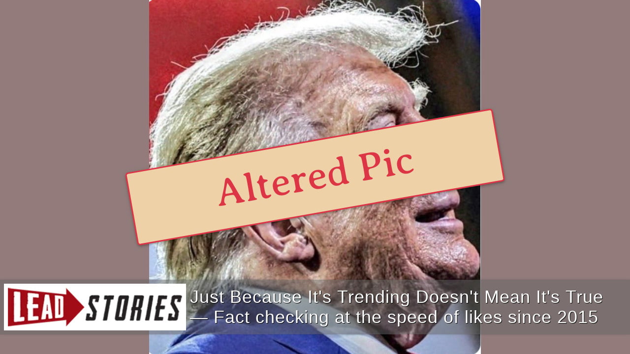 Doctored Trump Pic Exaggerates Face Wrinkles, Adds Blemishes And Makes Him Paler