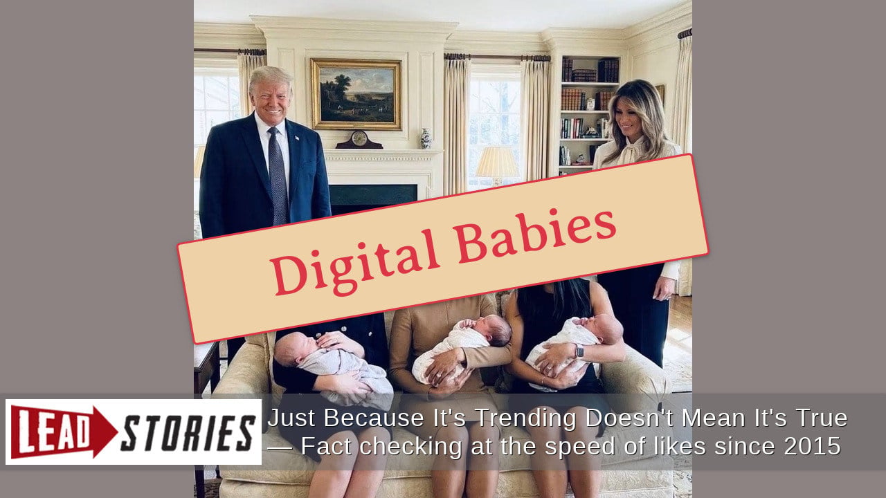 FAKE Photo Shows Karoline Leavitt, Usha Vance, Katie Miller Holding Babies as President, Melania Trump Look On