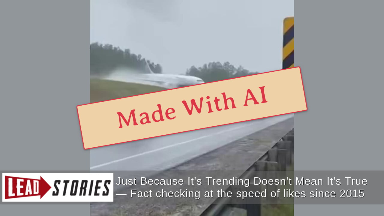 FAKE Video Shows A Fiery Crash Landing Of A Passenger Plane On A Wet Georgia Highway -- AI-Generated