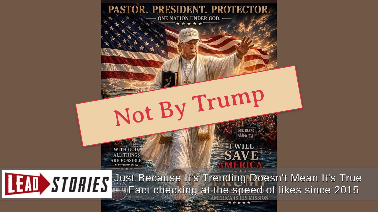 Trump's Truth Social Account Did NOT Post Image Of Him Walking On Water With Caption 'Pastor. President. Protector.'