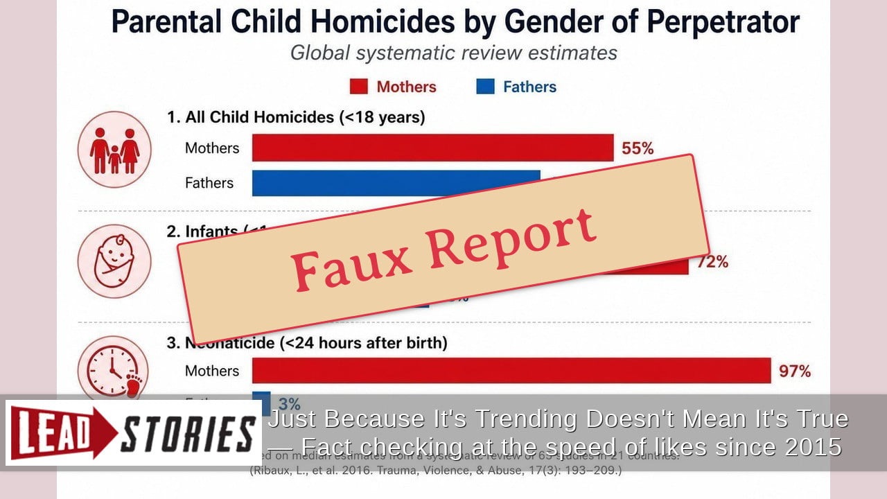 FAKE Graphic Of 'Parental Child Homicides By Gender Of Perpetrator' Is Based On Non-Existent 2016 Paper By 'Ribaux, L., Et Al.'