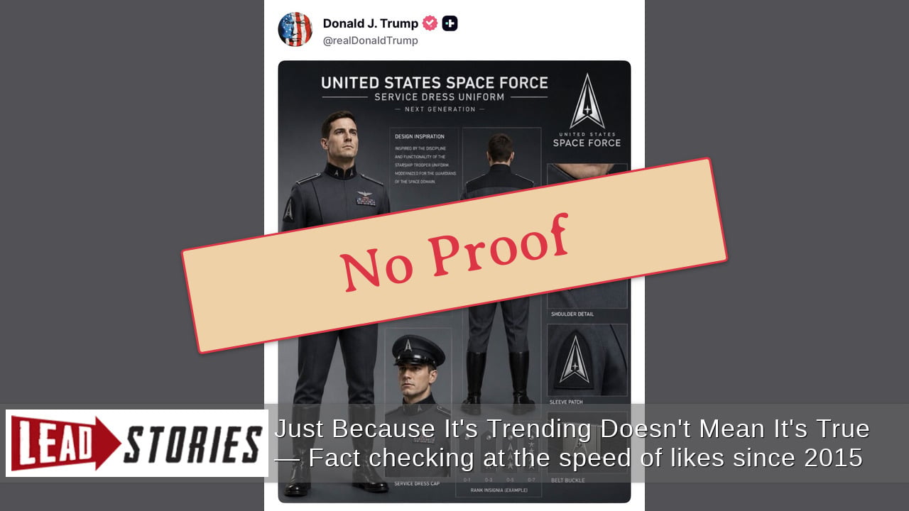 NO Evidence AI-Generated Image Trump Shared Is Official New Space Force Uniform