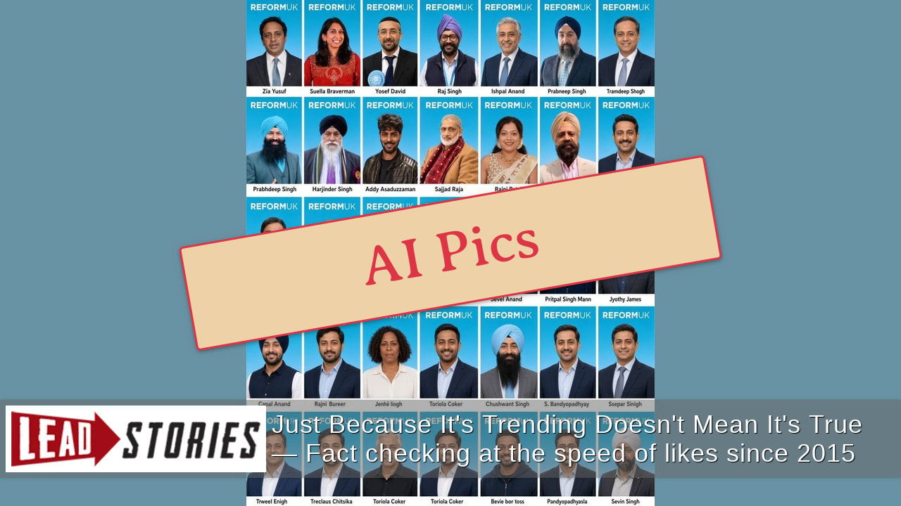 FAKE Collage Does NOT Show Real List Of Reform UK Candidates -- It Is AI-Generated