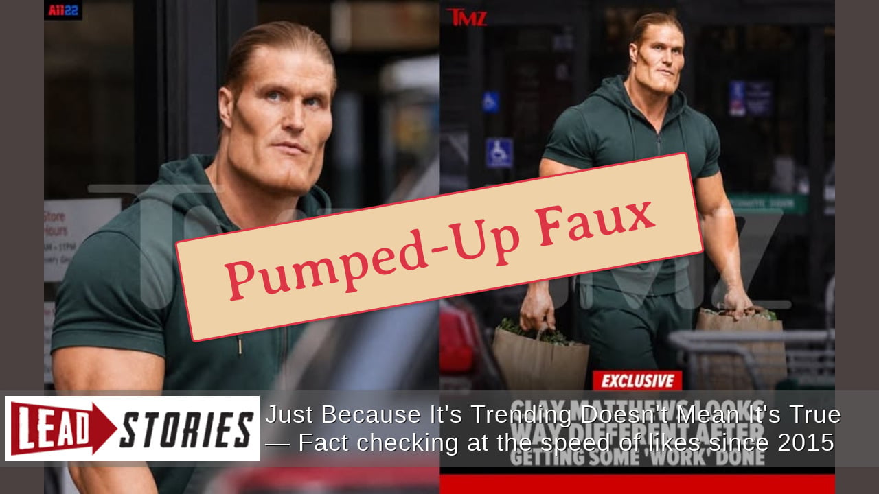 Photos Show Clay Matthews In Makeup And Prosthetics With Prominent Muscles And Jawline -- It Is A Caesars Sportsbook Ad Campaign