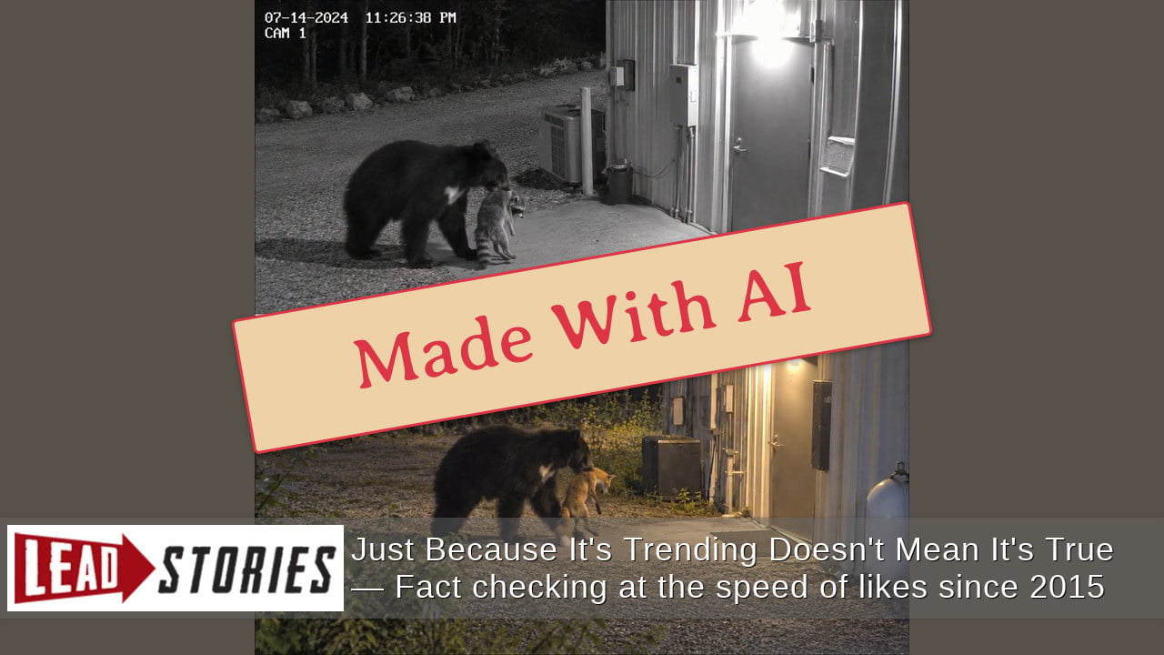 Fact Check: FAKE Images Illustrate Story Of Bear Carrying Injured Animals To Wildlife Center -- Images Are AI-Generated | Lead Stories