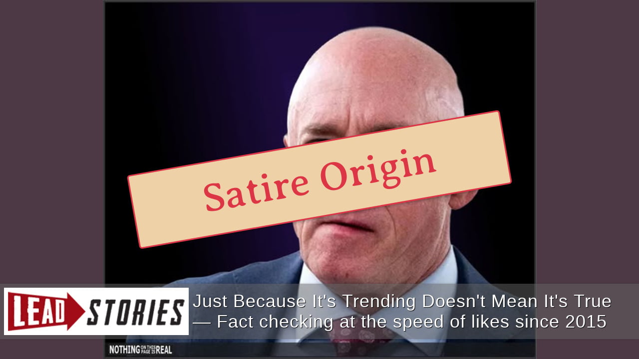 Arizona Sen. Mark Kelly Is NOT Dropping Bid For Re-Election -- It's Satire