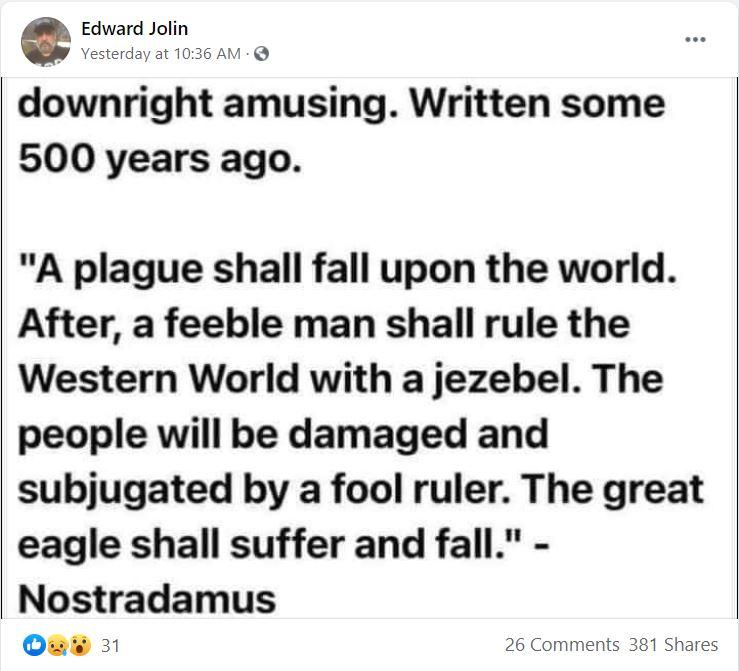 Fact Check Nostradamus Did NOT Predict 'A Feeble Man Shall Rule The