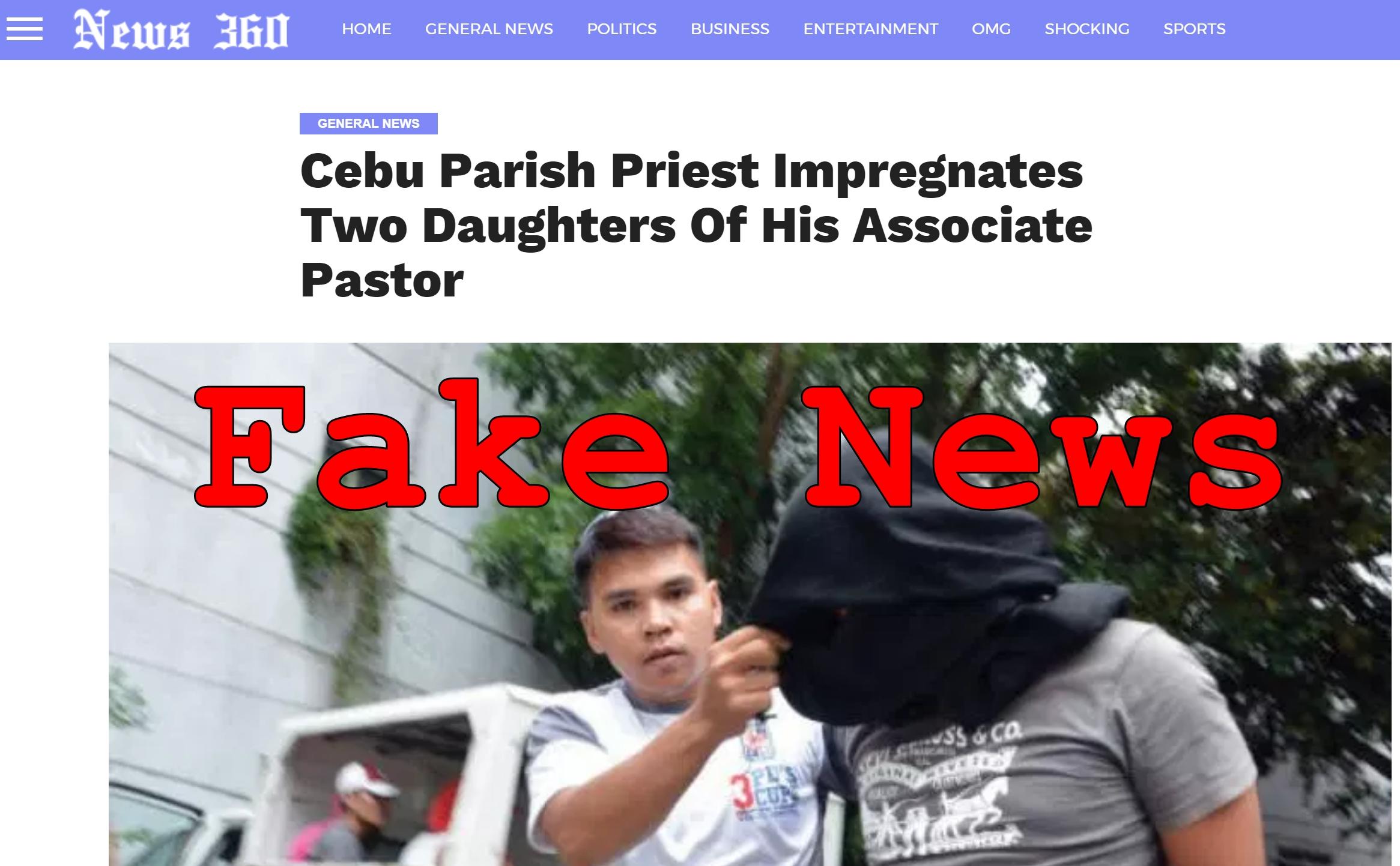 Fake News: Cebu Parish Priest Did NOT Impregnate Two Daughters Of His