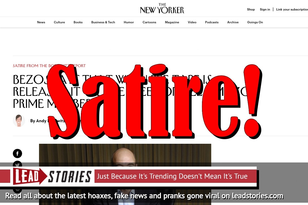 Fake News: Bezos Did NOT Say Pee Tape Will Be Free for All ...