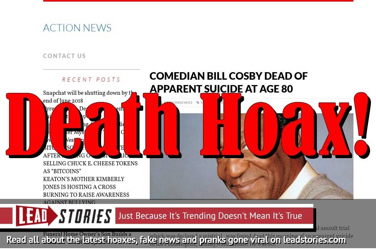 Screenshot of http://actionnews3.com/bill-cosby-dead-apparent-suicide-age-80/