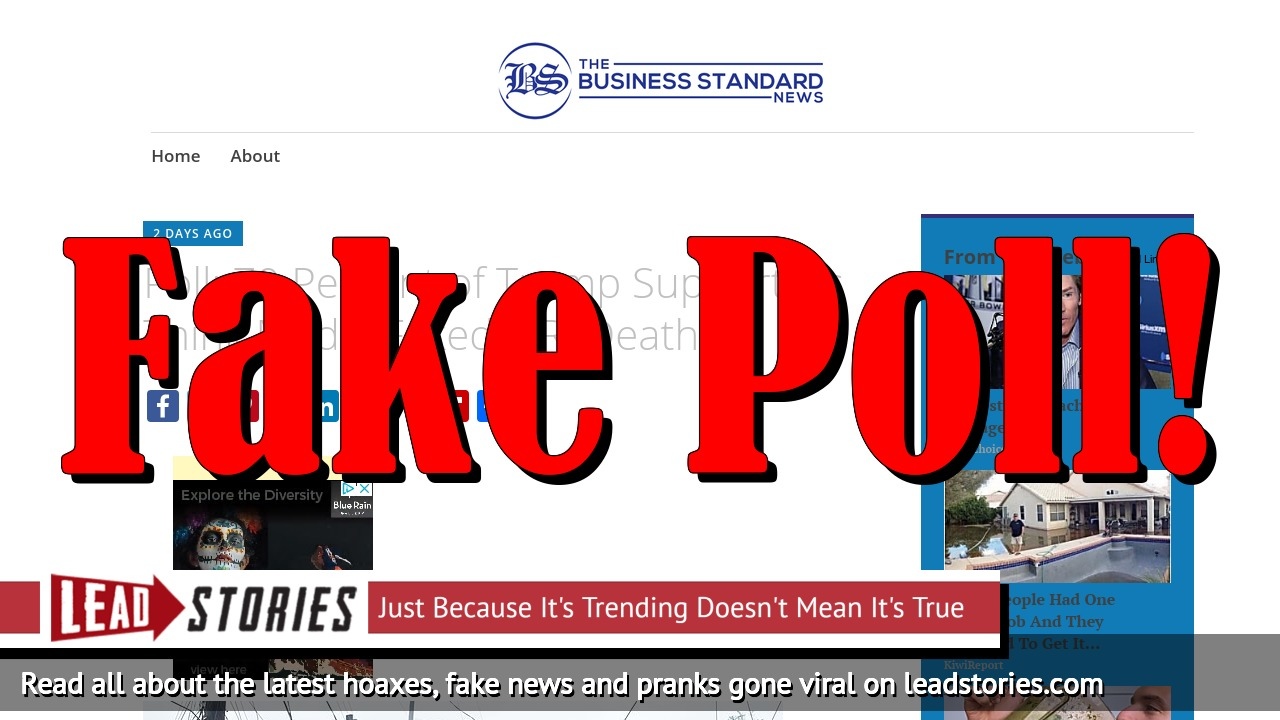 Fake News: FAKE Poll, 70 Percent of Trump Supporters Do NOT Think Media Faked P.R. Deaths