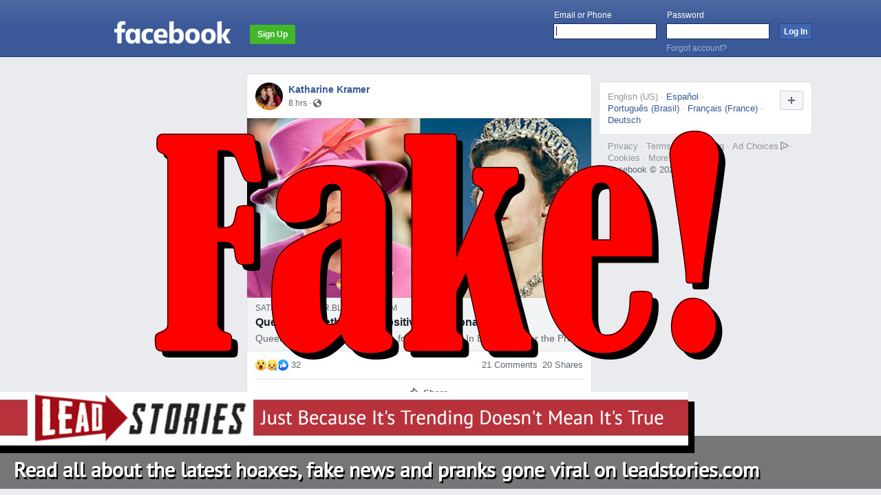 Fact Check: Queen Elizabeth II Did NOT Test Positive For Coronavirus